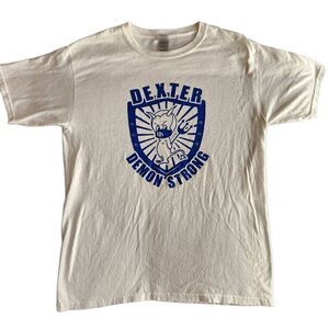 Dexter demons adult unisex XL 100% cotton Gildan white casual sporty t-shirt